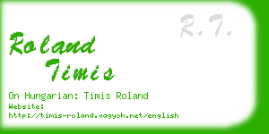 roland timis business card